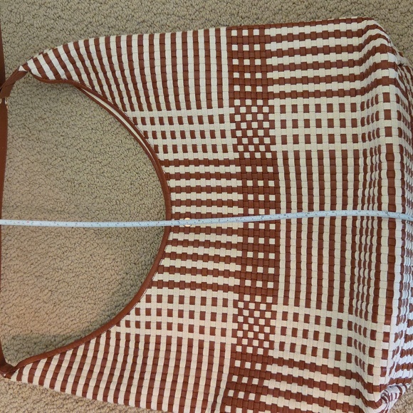 Anthropologie Woven Brown and Cream Tote / Shoulder Bag - Picture 13 of 14